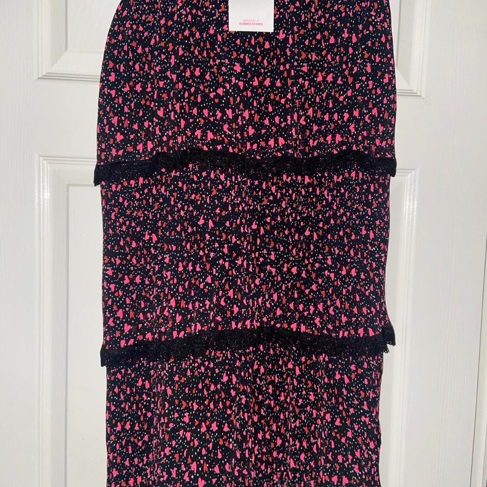Womens Pink and Black Skirt